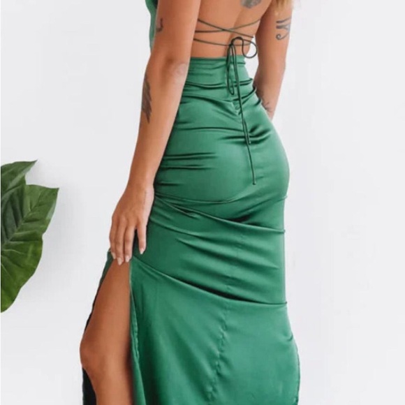 green emerald velvet dress Eternal Sage Formal Maxi Dress - US 16 main image 1